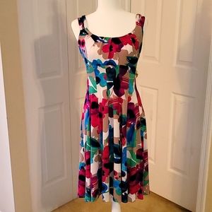 ☆ London Times ☆ Bold Floral Fit & Flare Midi Dress Size 6